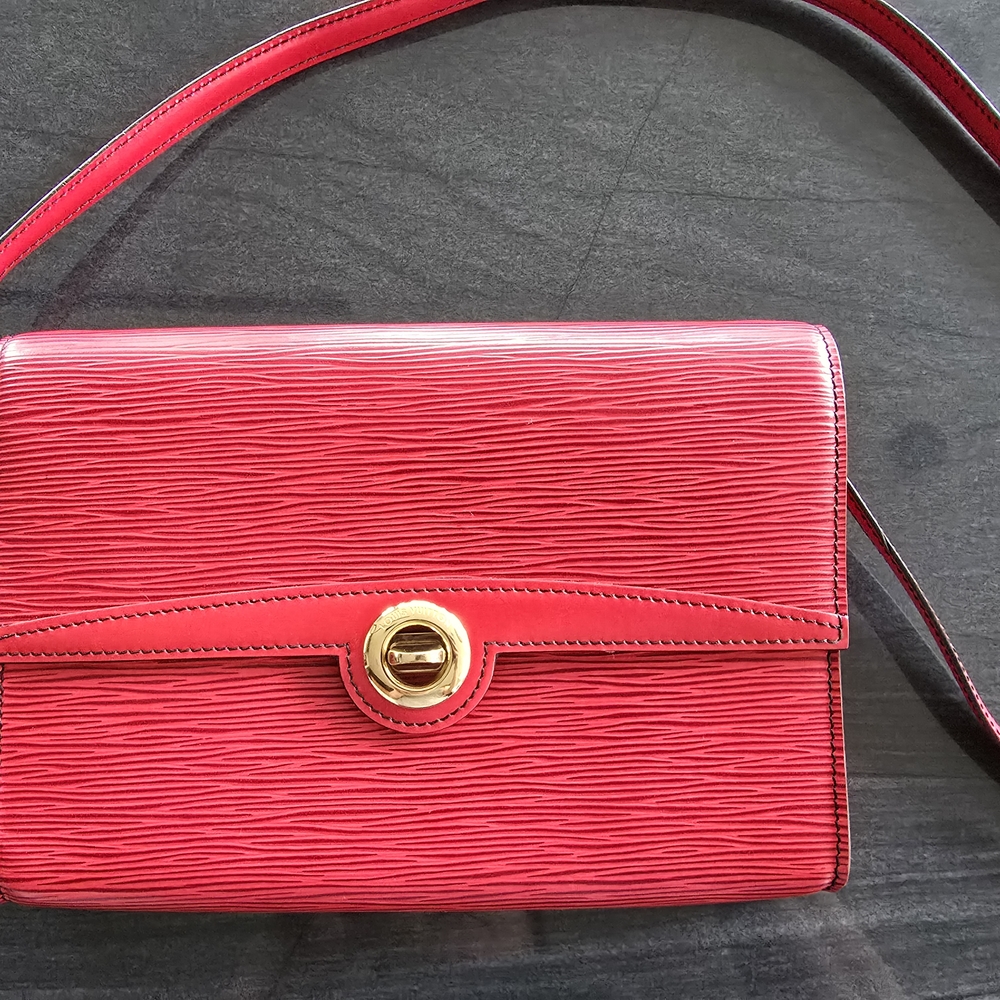 Louis Vuitton Epi Red Crossbody Bag with Gold Hardware